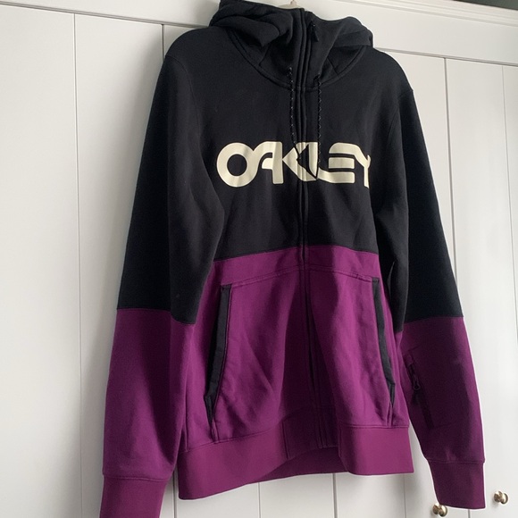 Oakley Men’s Full Zip‎ Hoodie Sweatshirt ColorBlock Black Medium - Picture 1 of 8